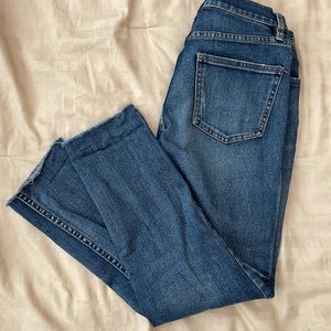 Denim frayed jeans